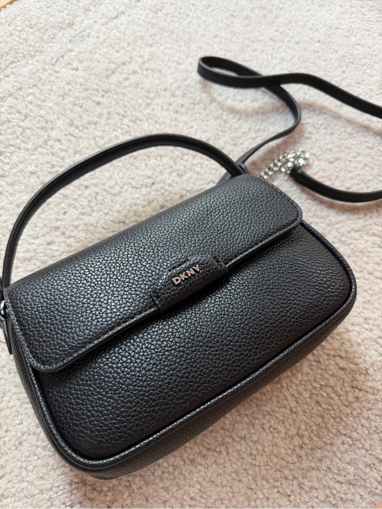 Dkny Handbags - DKNY Pebbled Leather Crossbody small Bag in Black